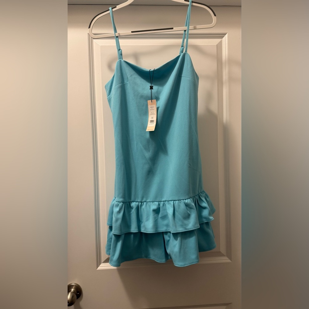 BCBG Blue Ruffle Mini Dress
